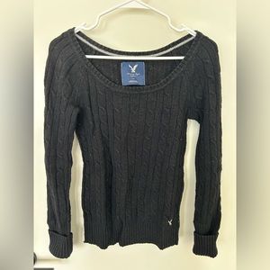 American eagle black cable knit sweater
